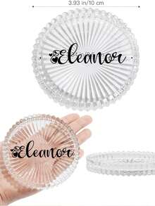 1pc Customized Name Gear Shape Round Coaster With Saw Tooth Edge, Suitable For Tabletop Centerpiece Decor, Party, Wedding, And Home Decoration - Transparent - View 10