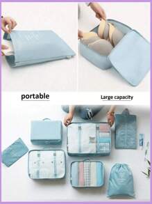 10-1piece Large-Capacity Travel Storage Set, Foldable Luggage Storage Bag, Multifunctional Travelling Organizer, Portable Packaging Cubes, Toiletries Bag, Makeup Bag, Clothing Bag, Fitness Bag, Inner Garment Bag, Compressed Shoe Bag, Handbag