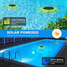 1 paquet Lumière flottante solaire pour piscine aux effets d'éclairage dynamiques multiples, étanche IP68, lumière flottante pour piscine, changement de couleurs LED RVB vers le haut et vers le bas, convient pour les piscines, les spas, les fontaines. Applicable pour Halloween, Noël, Thanksgiving, période de remise des diplômes