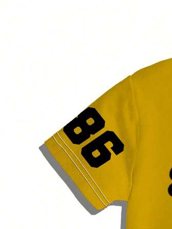 2 件套男士短袖 T 恤和短裤夏季服装，印花圆领上衣和运动风格短裤