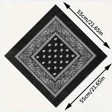 1 pieza Pañuelo para la cabeza multifuncional con estampado de paisley elegante y brillante, pañuelo delgado y transpirable para el cuello, estilo hip-hop para hombres y mujeres, de secado rápido, ligero y tejido, opción ideal para un regalo de moda bohemia. Pañuelo para la cabeza, diadema y pañuelo cuadrado
