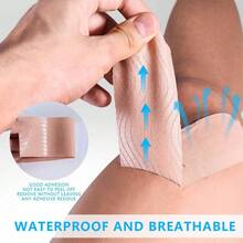 5 Rolls Kinesiology Tape, 5cm X 5m Waterproof Athletic Tape, Uncut Kinetic Tape, Elastic Muscle Tape, Sports Tape, Knee Tape For Exercise And Daily Use