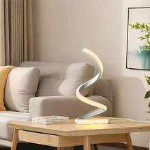 1pc Metal Modern Spiral Desk Lamp, Dimmable 3-Color LED Table Lamp With USB Power, Circle Lamp For Eye Protection, Reading, Writing, Studying, Suitable For Living Room, Bedroom, Classroom, Kitchen, Dining Room