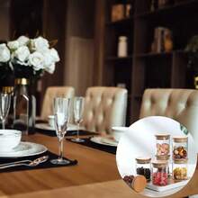 8 Pcs 250ml/8.45 Fl Oz Glass Spice Jars With Airtight Bamboo Lids And Labels To Organize Your Kitchen!