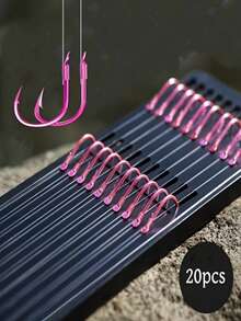 Outdoor Double Hook Fishing For Freshwater Fish, Suitable For Small And Medium-Sized Fish - Pink - View 3