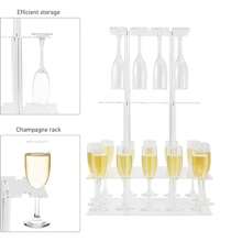 3-stufiger acrylischer Champagnerpyramidenständer mit 32 Löchern, transparenter rechteckiger schwimmender Strohhalterständer für Partys, Hochzeiten, Schulen, Feiern