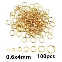 100/200个 3-10mm 不锈钢金色开口圈 DIY 首饰配件 单环开口圈 - Jump rings - 查看 10