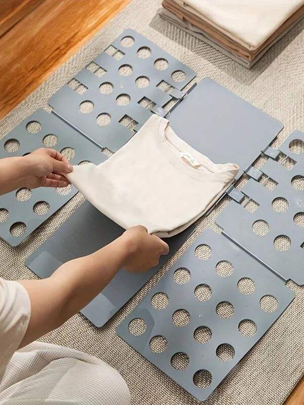 1 pieza Tabla de plástico ajustable para doblar ropa - Organizador de lavandería fácil y rápido, con múltiples agujeros para almacenamiento en el hogar