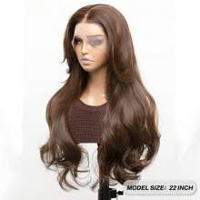 Brown 13x6 Synthetic Lace Front Wigs For Women 22 Inch Long Straight Glueless Kanekalon Hair Resistant Synthetic Hair Wigs Free Part 150% Density For Women Daily Party Vacation Holiday Use Easy To Install And Take Off For Beginners