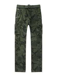 Herren Camouflage Cargo Hose, Outdoor Sport Funktional, 2025 Neue Mode Streetwear, Gratis Gürtel, Lässig Outdoor Lässig, Militärstil, Mehrtaschig, Hochwertig