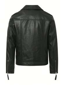 Bolongaro Trevor Real Leather Classic Biker Jacket - Black - View 7