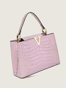 Bolsa feminina de luxo com grande capacidade, bolsa, textura de pedra de alta qualidade com relevo de crocodilo, bolsa de ombro versátil da moda 2025, bolsa de grande capacidade, bolsa retrô casual estilo urbano, bolsa carteiro minimalista brilhante de alta qualidade, bolsa transversal de verão, nova bolsa de mãe clássica de alta qualidade