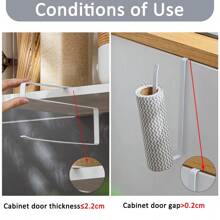 1 pieza Soporte para rollo de papel de cocina, estante de almacenamiento de cocina, sin taladro, soporte para rollo de cocina, soporte para rollo de cocina montado en la pared para cocina, baño, armarios