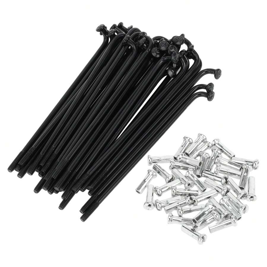 Bicycle Spokes Carbon Steel Bike Spoke With Nipples For Most Bicycle - 黑色 80mm 14G 36件碳鋼 - 查看 1