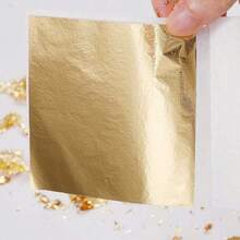 100pcs Gold Leaf Imitation Foil Paper Leaves For Diy, Epoxy Resin, Silicone Molds, Jewelry Making, Filling, Decoration, Crafts Tools - Multicolor - View 8