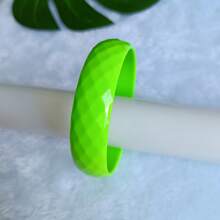 1pc Plastic Bracelet, 1.7cm Wide Rhinestone Surface, Bright Fluorescent Acrylic Resin Candy Color Bangle