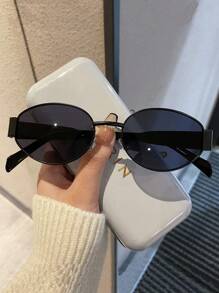 1pc This Is A Vintage, Small-Framed, Oval-Shaped, Stylish And Elegant Accessory For Ladies, Suitable For Daily Use For Summer Beach Vacation,Outdoor,Travel