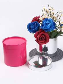 1pc Flower Packaging Round Box, Valentine's Day Luxury Paper Box With Lid, Gift Box, DIY Decoration Jewelry Storage Accessories For Weddings, Valentine's Day, Birthdays, Mother's Day, Christmas, Halloween