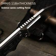 High Quality 5CR13 Steel Solid Spine, FRN Fiberglass Nylon Handle, ABS Fiber-Reinforced Maintenance Sheath, Equipped With Stainless Steel Waist For 360-Degree Rotation, Suitable For Rescue, Adventure, Camping. Gift Survival Tools - màu đen - Xem 5