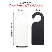1pc Customized PU Leather Door Hanger Tag, DIY Picture & Text Single Side Printed Door Plate, Suitable For Hotel, Meeting Room, Do Not Disturb Door Knob Hanger