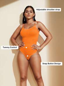 1 Stück nahtloser formender Damen Body mit String-Höschen, verschlankendes Bodyshaperkleidungsstück mit Bauchkontrolle für flachen Bauch, Jumpsuit-Formwäsche zum Taillenshaping