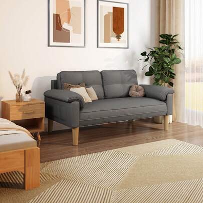 Divano a due posti, divano imbottito, gambe fisse, divano a due posti per soggiorno-camera da letto-ufficio, lunghezza, larghezza e altezza 145 x 77 x 77 cm, disponibile in 2 colori