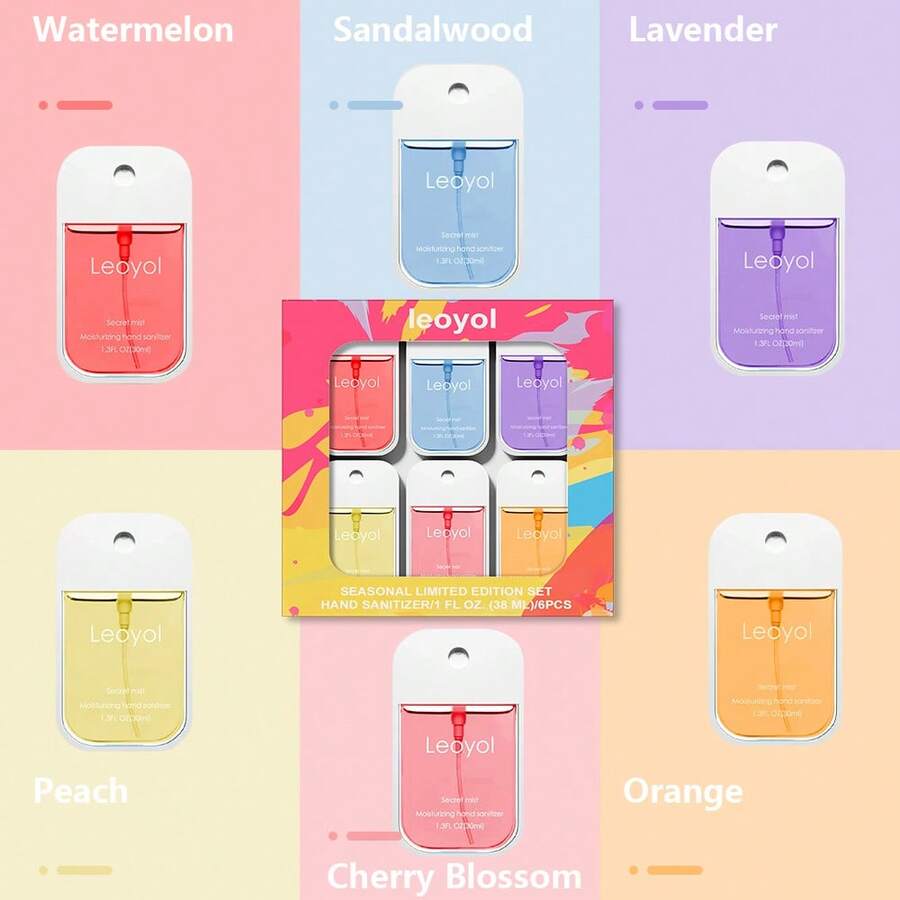 1set Various Scents Of Water-Free Hand Sanitizer 38Ml Hyaluronic Acid Spray Hand Sanitizer Fragrance Spray Sand Sanitizer, Portable Travel Hand Sanitizer