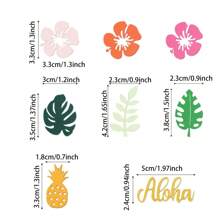 100pcs/200pcs Summer Hawaii Hula Skirt Tabletop Decorations, Tropical Flower, Palm Leaf, Pineapple Confetti For Summer Hawaiian Party Decor