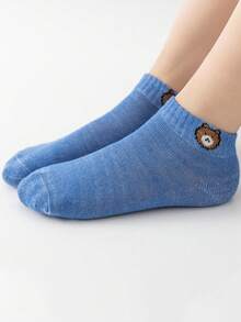 20 Pairs Children's Teddy Bear Design Ankle Socks, Suitable For Spring And Summer - Camel - View 3