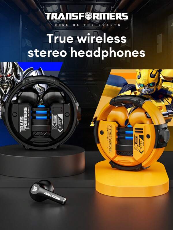 TRANSFORMERS Transformers TF-T23 Bluetooth Earbuds, Half In-Ear, Unique & Cool Design, Gaming/Entertainment, Ultra-Low Latency, Deep Bass, 5.4GHz High Definition Call With Microphone, Passive Noise-Proof, Wireless Earphones