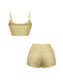 Women's Swimsuit Sandy Beach Beach Vacation Cute Tie Back Sexy Bikini Swimming Two Pieces Set - Yellow - View 2