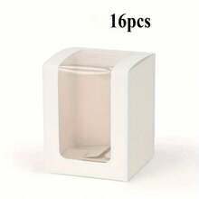 16个带透明窗口的牛皮纸盒，礼品盒，用于礼品、糖果、人偶、婚礼、毕业 - 彩色 - 查看 7