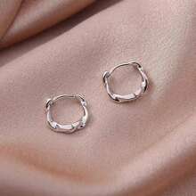 Earrings 925 Silver Hoop Earrings For Women 18k Gold Metal Allergy-Friendly Non-Stop Ring Earrings Earrings Small Twisted Christmas Present For Women Gift