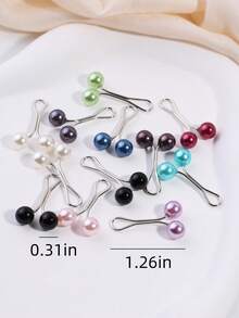 1 张卡/12 个珍珠 U 型夹 女士围巾夹