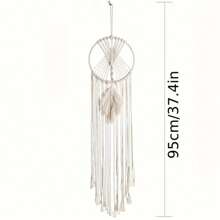 1pc Handmade Macrame Wall Hanging Decor, Bohemian Wall Decor Tassel Dream Catcher, Wall Art For Home And Apartment Decor, Perfect Gift For Housewarming, Yoga And Meditation Room Decor, Wall Hanging For Spiritual Space(Without Lights) Bedroom Decor Home Decor