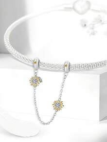 1 件时尚彩虹云向日葵双环串珠吊坠适合女士手链手镯 DIY 珠宝制作和日常服装搭配珠宝