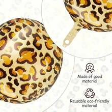 2pcs 22inch Leopard Print Foil Balloons, Suitable For Birthday, Forest Animals Theme Party Decoration
