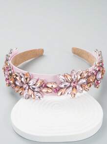 1 pieza Diadema de lujo con estilo retro y real completamente decorada con rhinestones y piedras preciosas, adecuada para que las mujeres asistan a varios bailes y fiestas, diadema, aro para el cabello