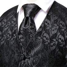 Men's Single-Breasted Sleeveless Summer Suit Vest - Black - View 5