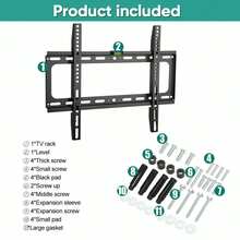 TV Wall Bracket 32-60" Vesa Mount Compact For LCD LED Plasma Television Stand - Black - View 5