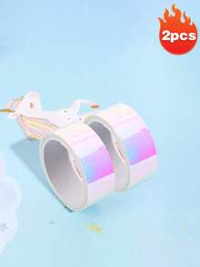 Creative Rainbow Film Laser Tape, Cool Colored Decorative Waterproof Tape, Handbook DIY Material Collage,Diary DIY Office School Supply Stationery