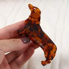 Vintage Japanese Style Slouchy Dog Claw Precision Hair Clip, Cartoon Animal Clip, Dachshund Design Acetate Hair Claw Clip, Versatile Clip Headpiece For Bun Updo, Elegant Oval Acetate Hair Claw With Dachshund Pattern, Suitable For Women And Teenagers Over 14, Ideal Birthday Gift Hair Clips Hair Jaw Clip Hair Clamps Hair Clutch Hair Catcher Clip Fall Winter Hair Accessories For Women For Vacation Outfits Woman Flower Hair Clip - Multicolor - View 8