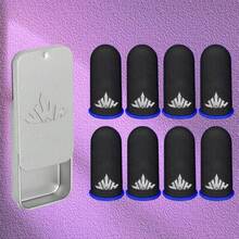 游戏指套，适用于各种手机平台，游戏指套，轻质透气导电纤维电竞游戏指套，新款黑色指套带标志 - 彩色 - 查看 12