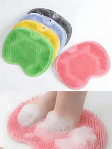 带吸盘淋浴足背清洁刷懒人搓背神器擦背足垫沐浴刷无需求助背刷壁挂式背部硅胶浴巾壁挂式背刷返校 - 彩色 - 查看 3