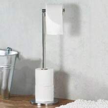 1pc Bathroom Toilet Paper Holder With Weighted Base, Independent Toilet Paper Holder, Stainless Steel Paper Towel Holder, Bathroom Kitchen Paper Towel Rack, Modern Toilet Paper Holder, With Marble Base Bathroom Decor Fall Decor