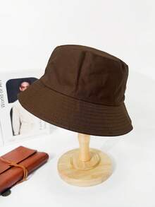 1pc Plain Solid Color Bucket Hat, Suitable For Everyday UseMen's Sun Hat Summer Hat, Suitable For Summer Outdoor Activities Such As Hiking And Fishing - Multicolor - View 12