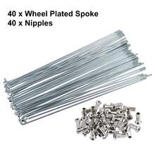 Bicycle Spokes Carbon Steel Bike Spoke With Nipples For Most Bicycle - 銀色調 12G 40 件碳鋼 - 查看 3