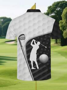 Custom Short Sleeve Men's Polo, Golf Sports Polo Customized Name, Summer Casual Outfit For Golf, Button Casual Short Sleeve Polo Shirt For Summer