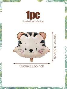 1/5/15pcs Cute Wild Animal Head Foil Balloon Set, Includes Elephant, Lion, Tiger, Zebra, Giraffe, Vintage Green & Brown Latex Balloons, Suitable For Birthday Party Decor, Jungle Party Decor, Animal Theme, Wedding, Proposal, Festival Celebration, Graduation, Baby Shower, Carnival, Animal Zoo Party Decor, Home Decoration Balloons - Multicolor - View 13