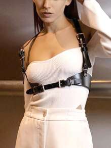One Piece Women's Wide Belt, PU Leather Binding Adjustable Corset Belt, Vintage Jacket Adjustable Vest Belt, Valentine's Day Carnival Accessory, Stylish Strappy Bustier With Corset, Pu Leather Fetishwear Women's Gothic Lingerie Strappy Women's Sexy Lingerie Accessory